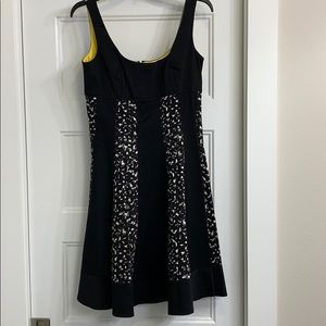 Maggie London fit and flare black dress